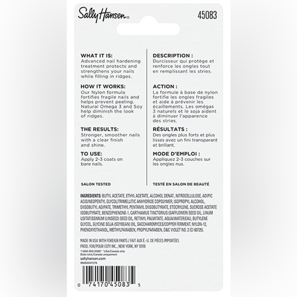 Sally Hansen Advanced Hard as Nails, clear, 0.45 Fluid Ounce - Picture 3 of 3